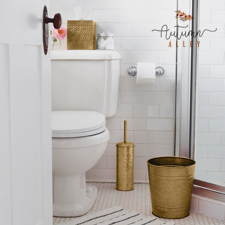 Jamie Line Gold Metal Square Tissue Box