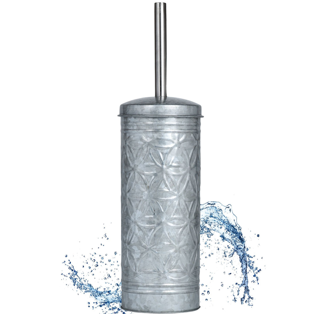 Jamie Line Galvanized Toilet Brush with Holder