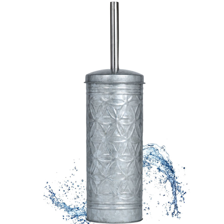 Jamie Line Galvanized Toilet Brush with Holder