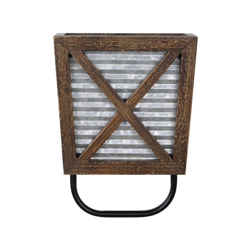 Rustic Hand Towel Holder With Basket
