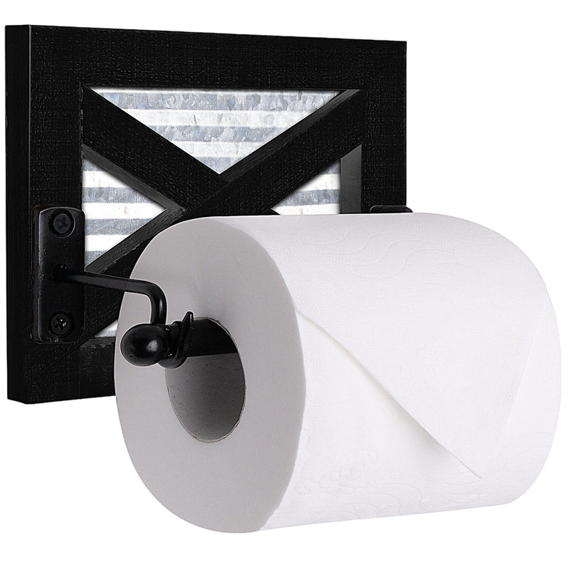 Black Galvanized Barn Door Toilet Paper Holder