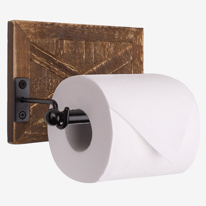 Wooden Barn Door Toilet Paper Holder