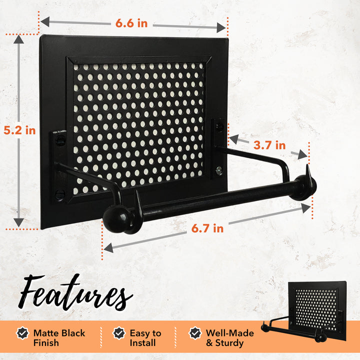 Black Metal Wall Mounted Toilet Paper Holder