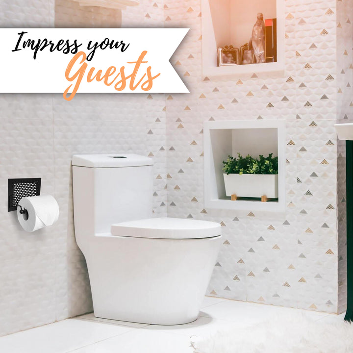 Black Metal Wall Mounted Toilet Paper Holder