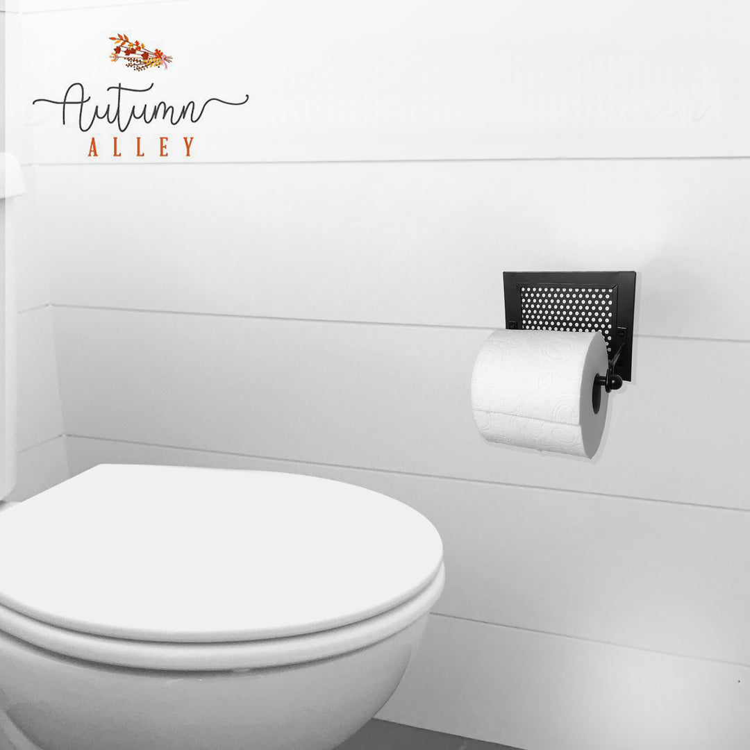 Black Metal Wall Mounted Toilet Paper Holder