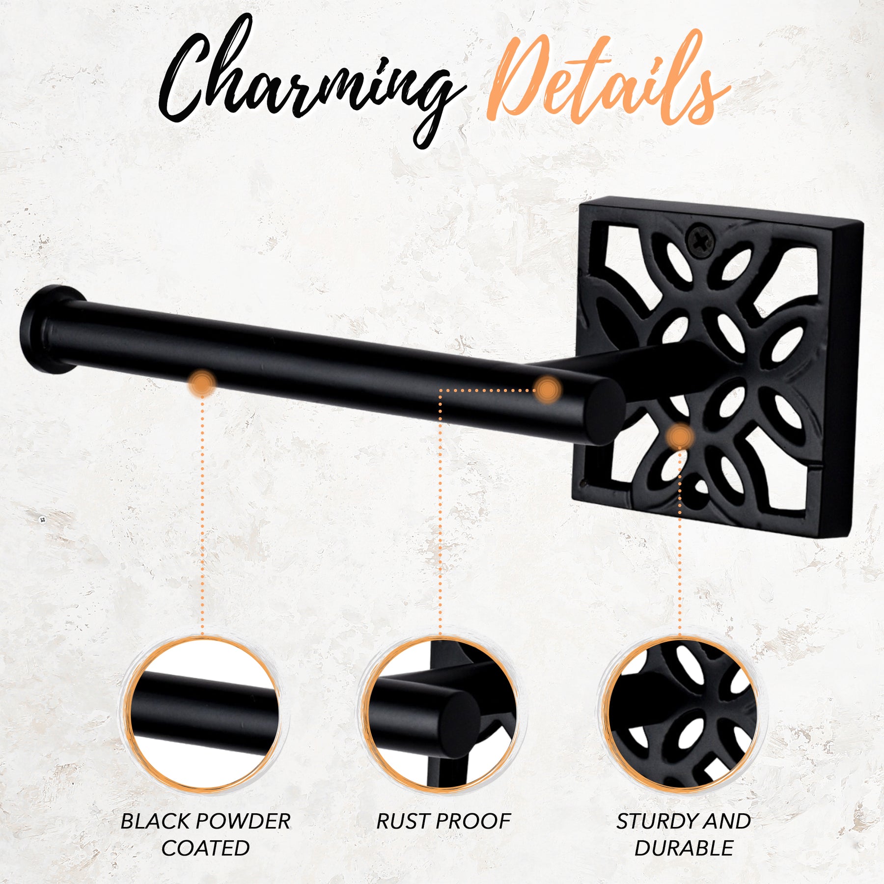 Jamie Line Black Toilet Paper Holder - Matte Black Wall Mounted ...