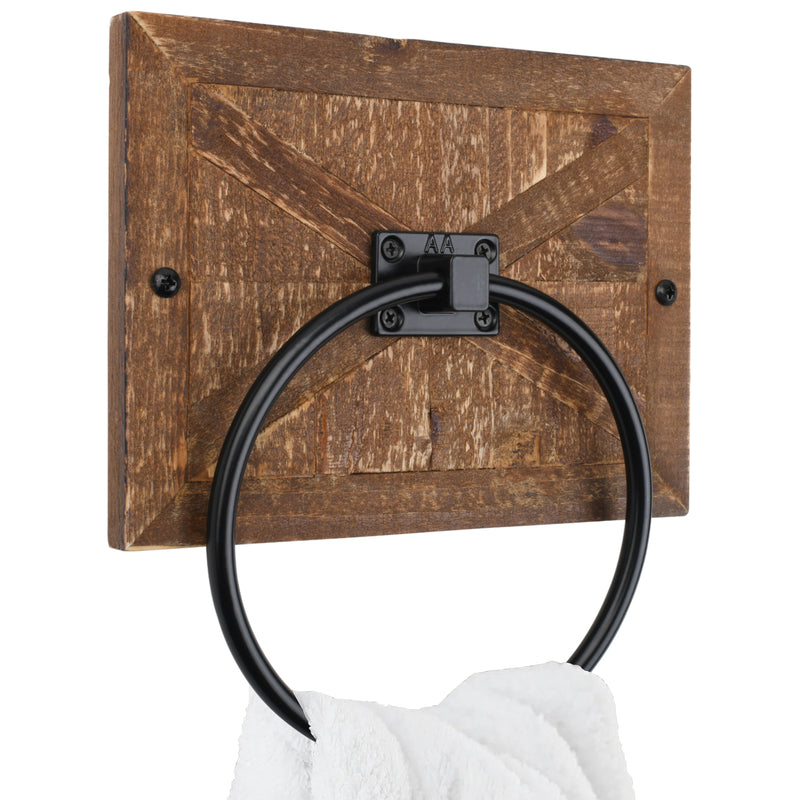 Wooden Barn Door Towel Ring