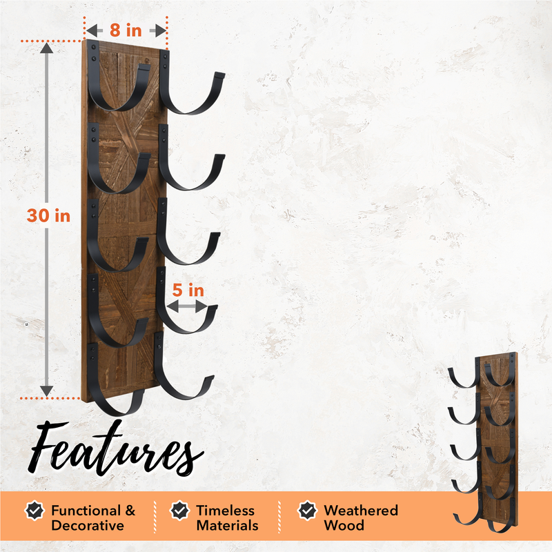 Wooden Barn Wood Vertical Towel Rack