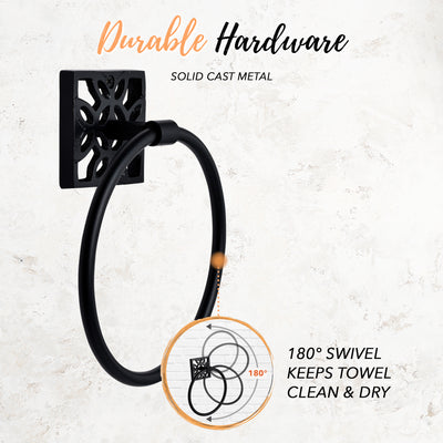 5 Piece Matte Black Bathroom Set