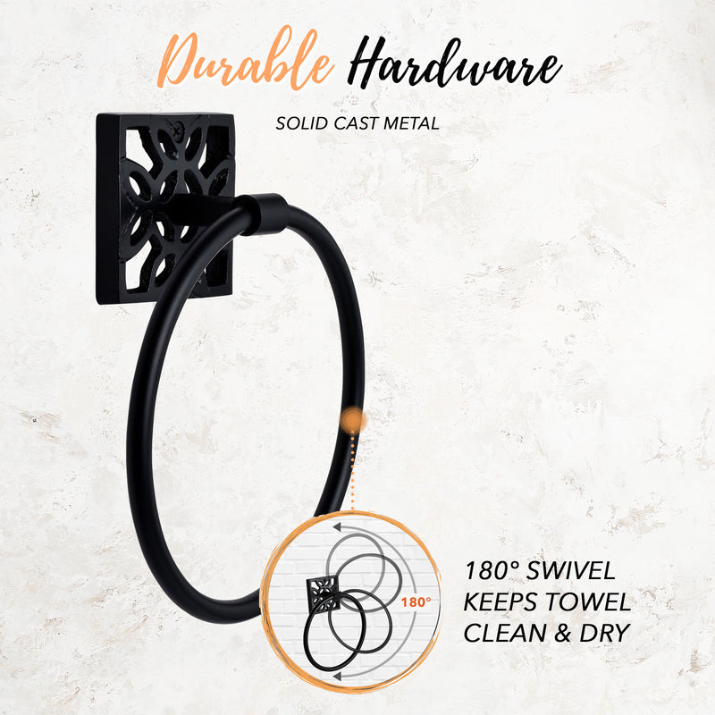 5 Piece Matte Black Bathroom Set