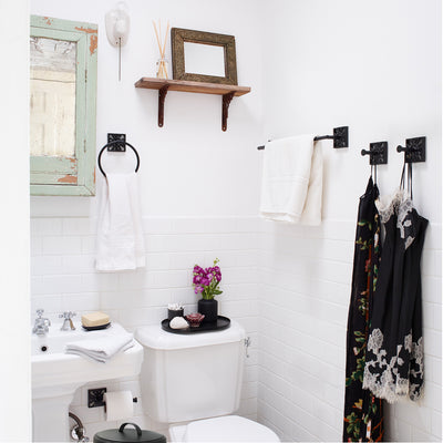 5 Piece Matte Black Bathroom Set