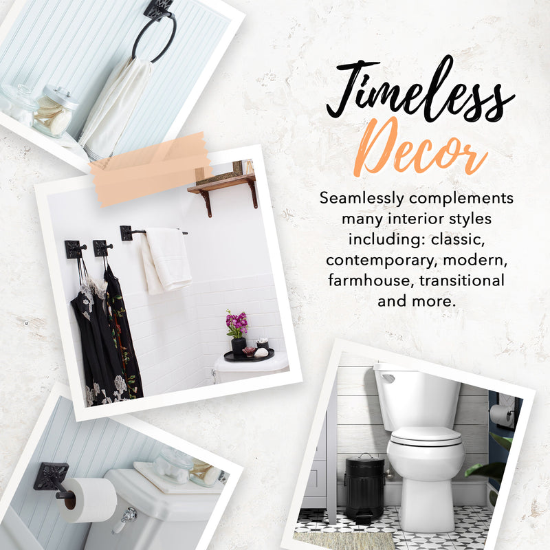 5 Piece Matte Black Bathroom Set