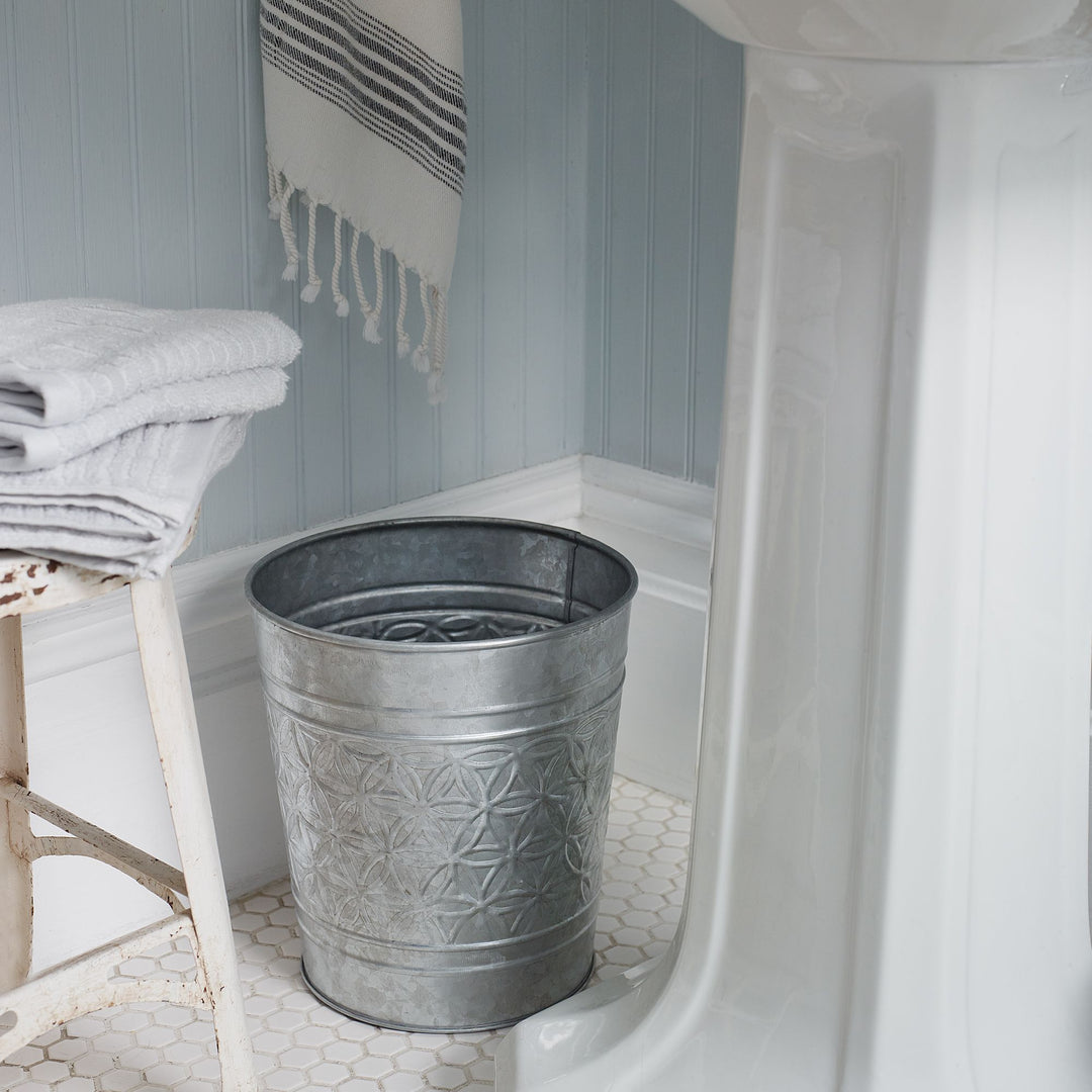 Jamie Line Galvanized Trash Can