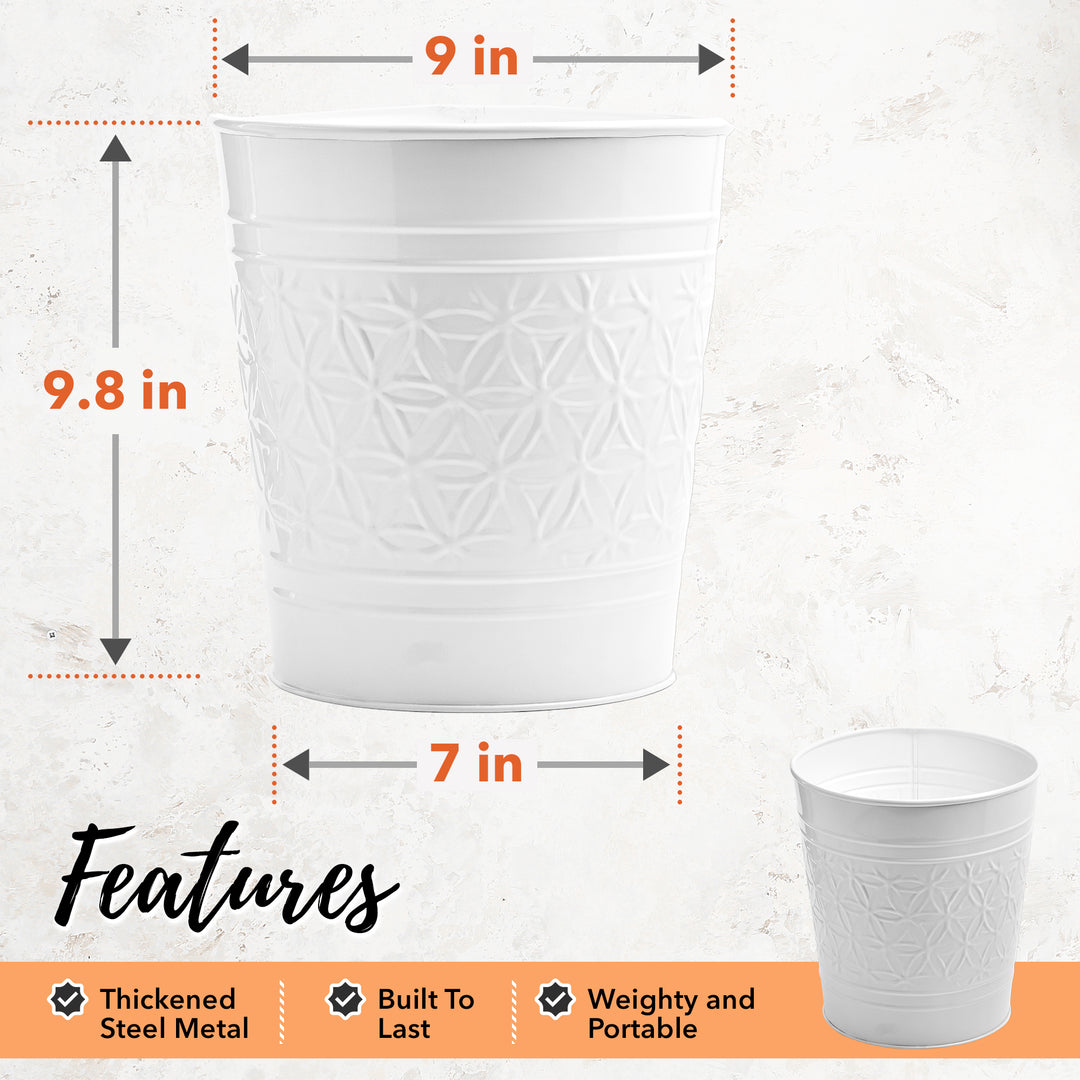 Jamie Line White Trash Can