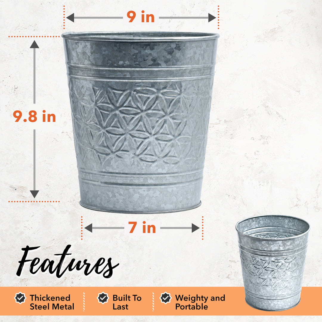 Jamie Line Galvanized Trash Can