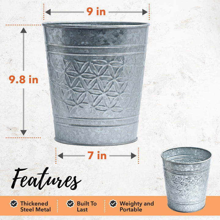 Jamie Line Galvanized Trash Can