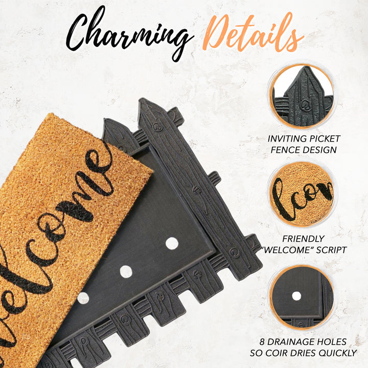 Welcome Picket Fence Mat 5 Piece Sale Bundle