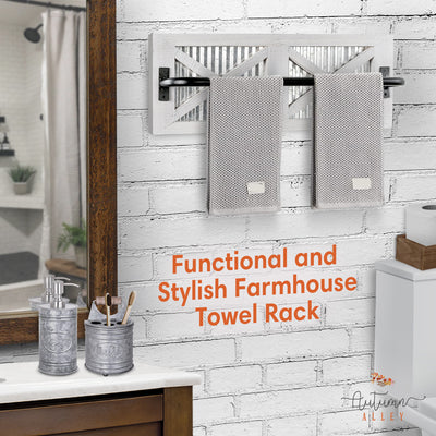 Galvanized Barn Door Towel Rack