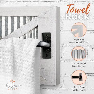 Galvanized Barn Door Towel Rack