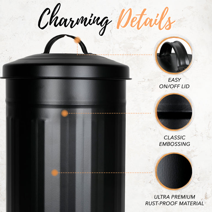 Black Vertical Extra Toilet Roll Canister