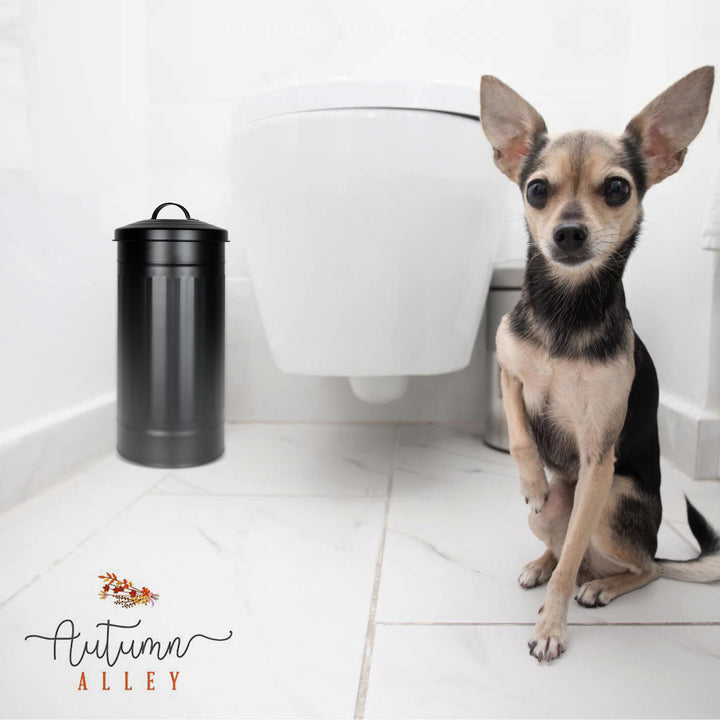 Black Vertical Extra Toilet Roll Canister