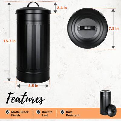 Black Vertical Extra Toilet Roll Canister