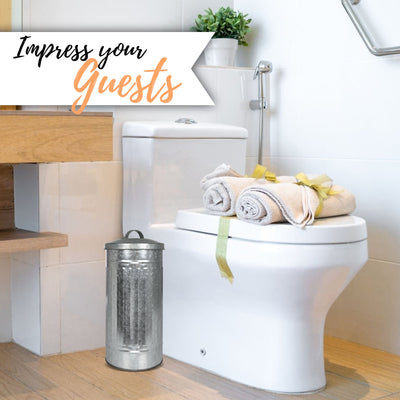 Galvanized Vertical Extra Toilet Roll Canister