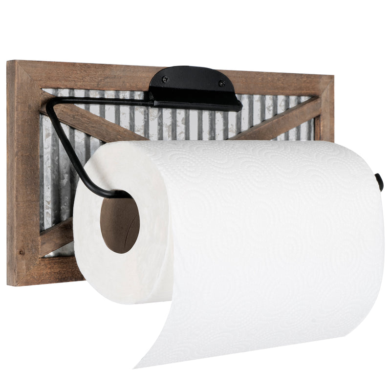 Galvanized Barn Door Paper Towel Holder
