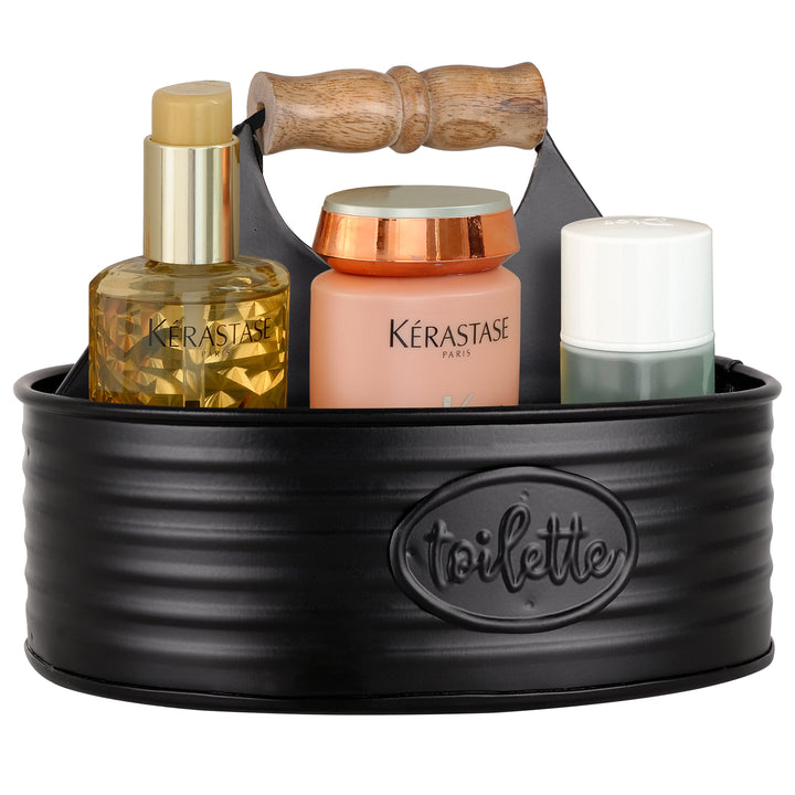 Black Metal Toilette Caddy