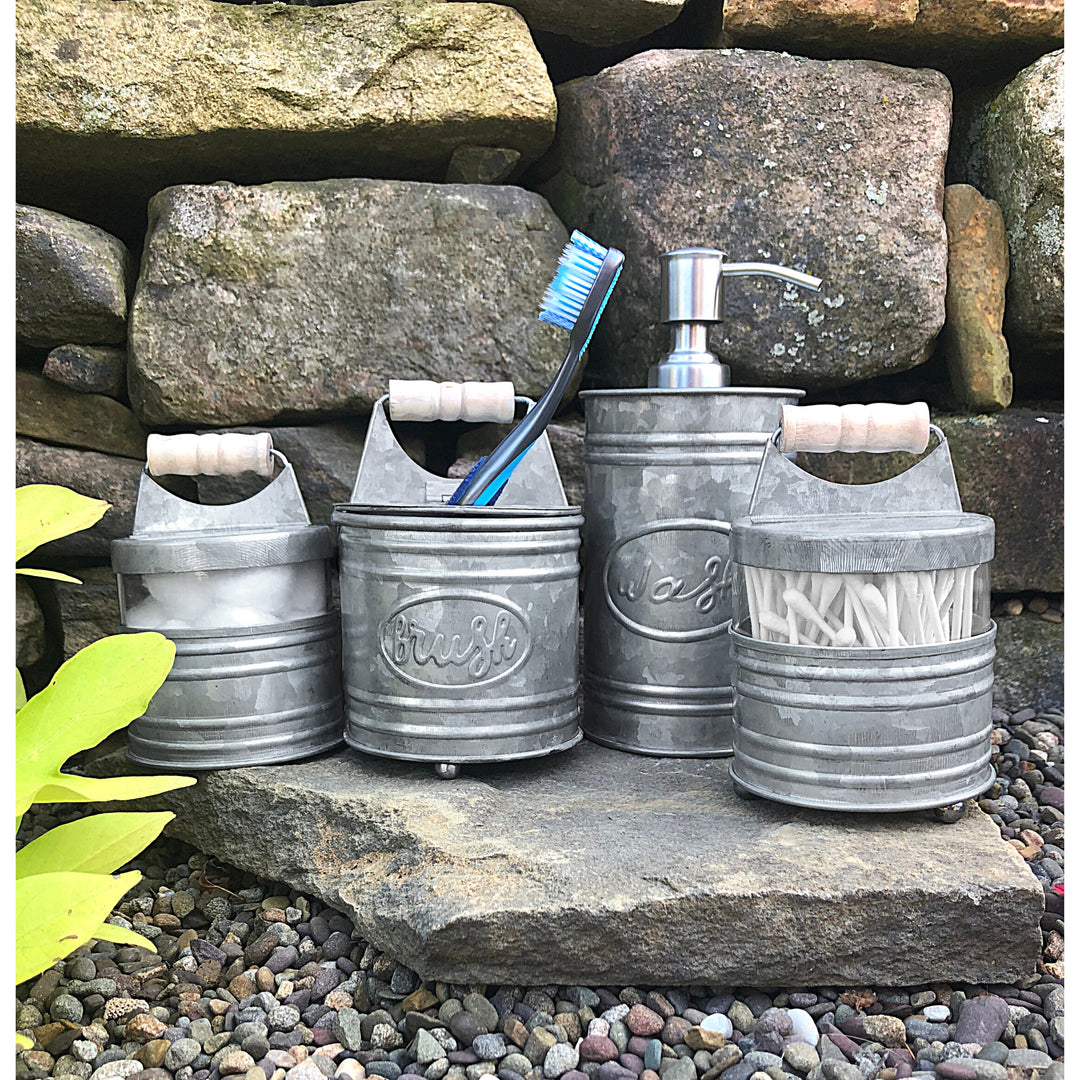 Galvanized Rustic Bathroom Accessories Set - Farmhouse deals