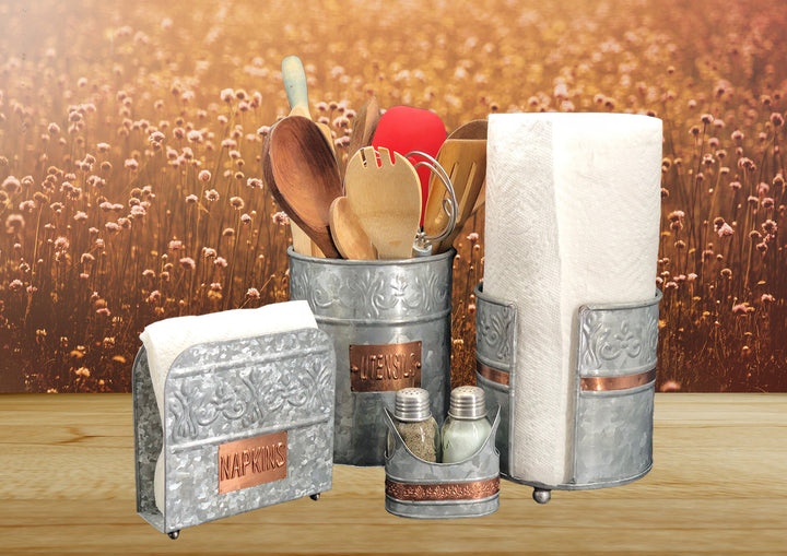 Mason Jar Salt and Pepper Shaker Set and Caddy