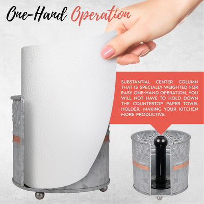 Galvanized Countertop Paper Towel Holder