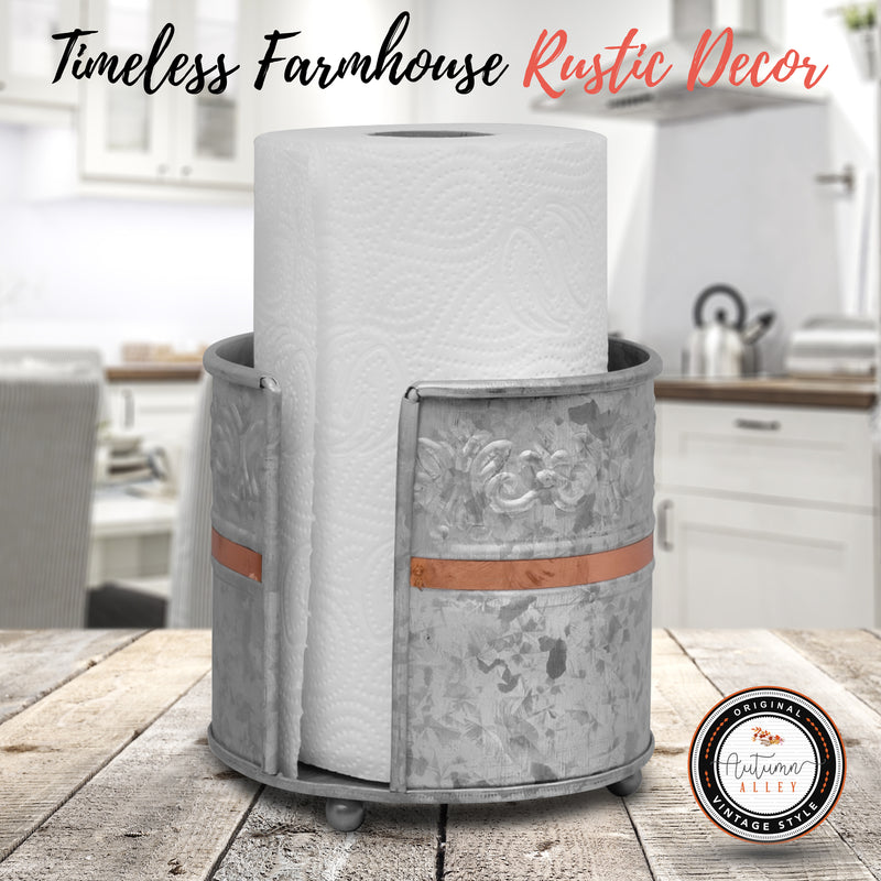 Rustic Farmhouse Countertop Paper Towel Holder