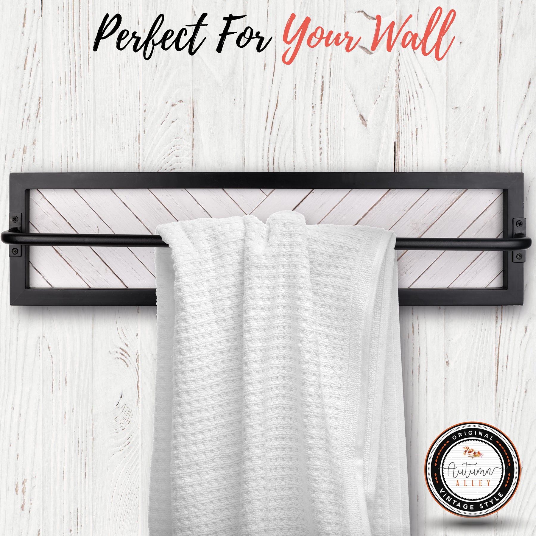 Shiplap Horizontal Herringbone Towel Rack – Autumn Alley