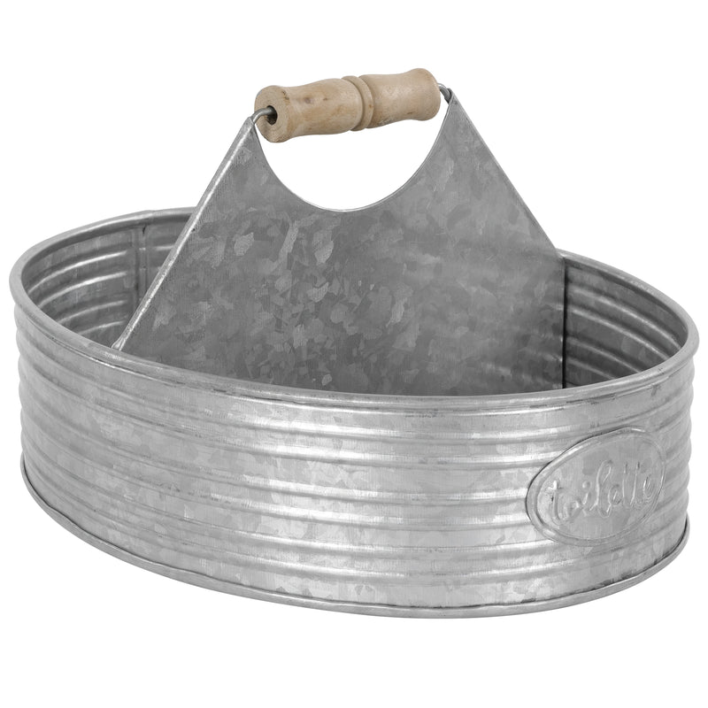 Galvanized Metal Large Toilet Caddy