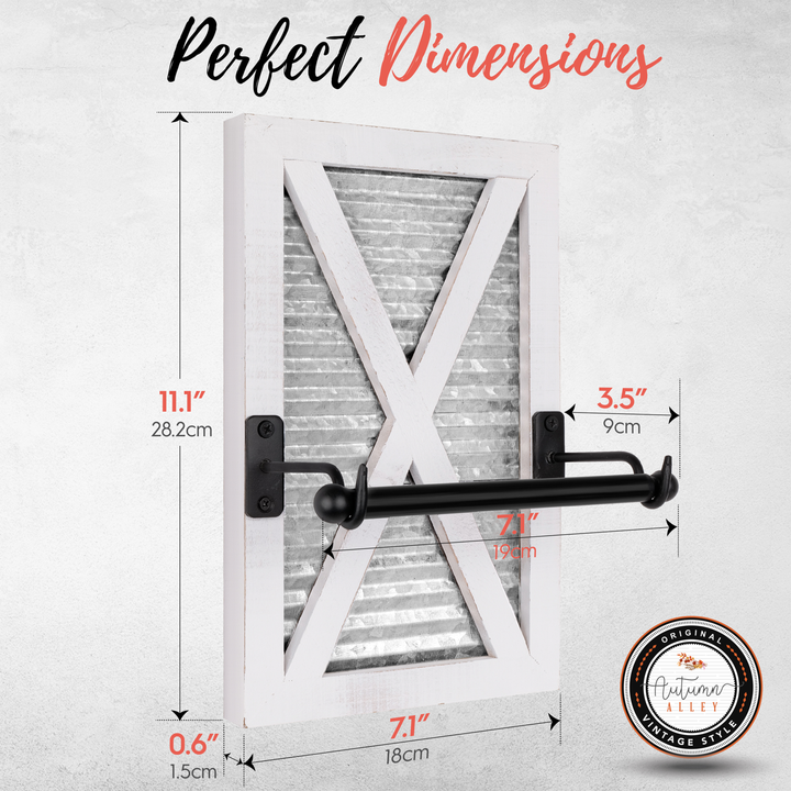 White Barn Door Toilet Paper Holder
