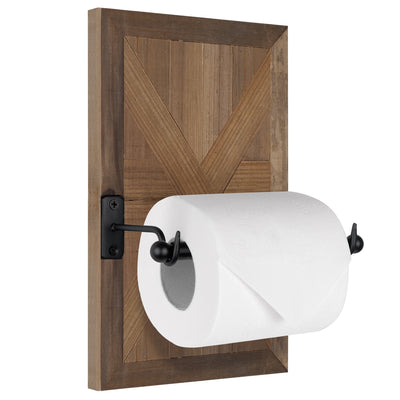 Large Wooden Barn Door Toilet Paper Holder