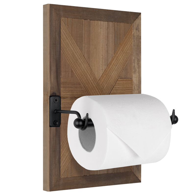 Large Wooden Barn Door Toilet Paper Holder