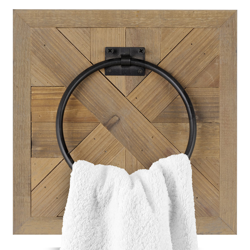 Wooden Barn Door Towel Ring