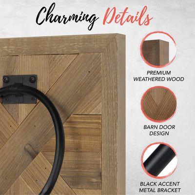 Wooden Barn Door Towel Ring