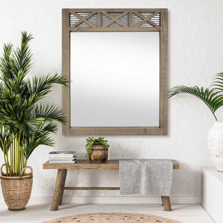 Barn Door Farmhouse Mirror 28" x 34"