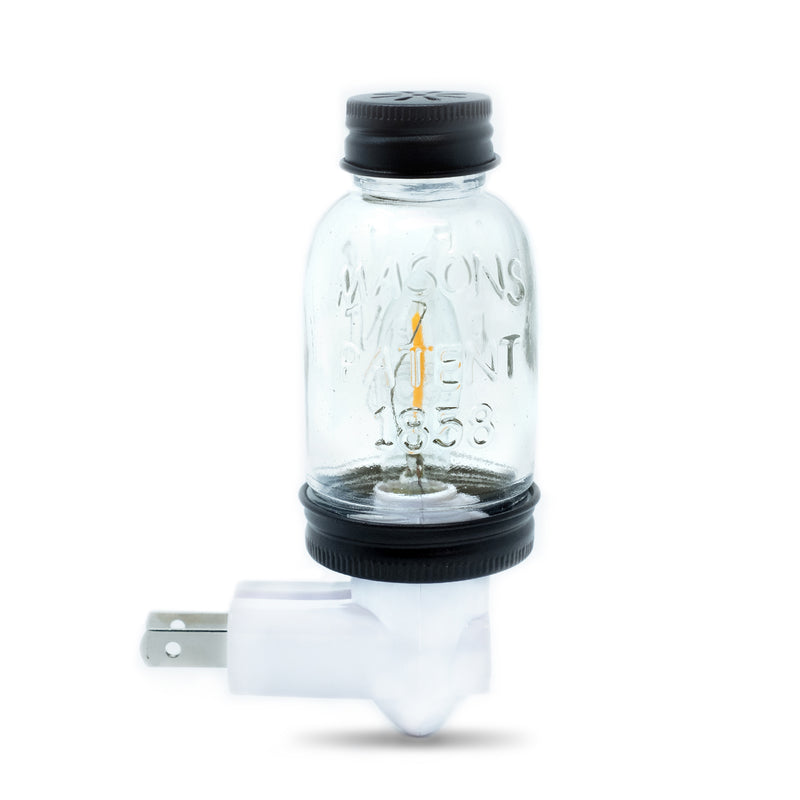 Black Mini Mason Jar Night Light