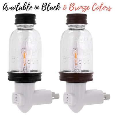 Black Mini Mason Jar Night Light