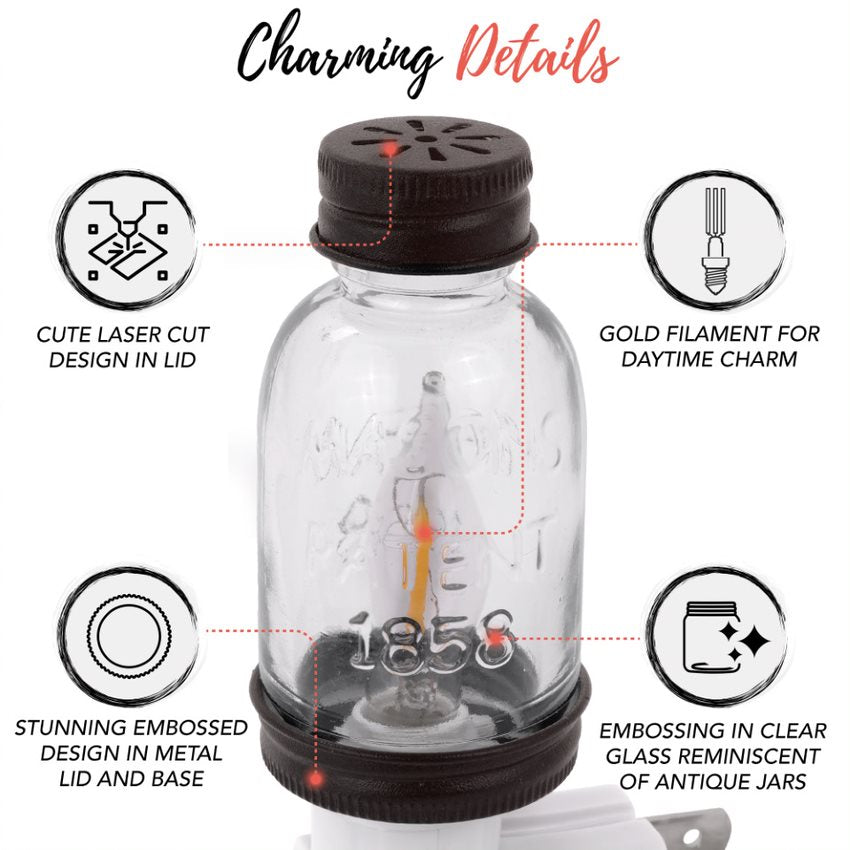 Bronze Mini Mason Jar Night Light