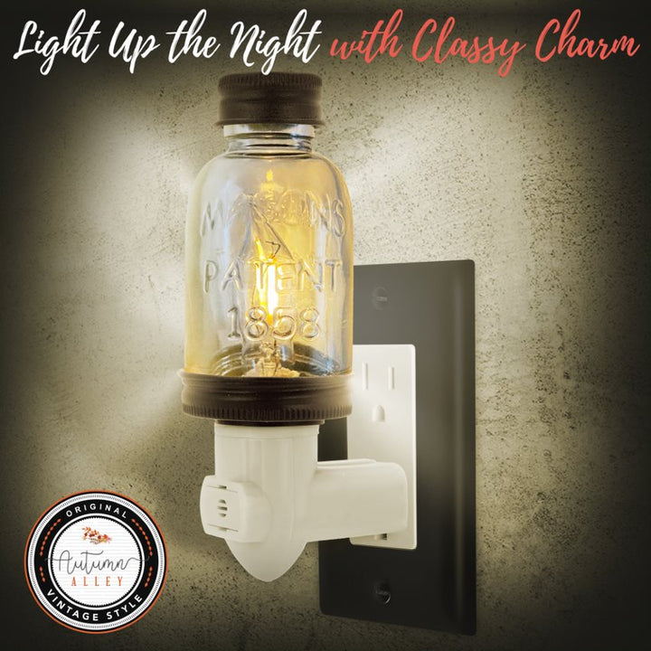 Bronze Mini Mason Jar Night Light