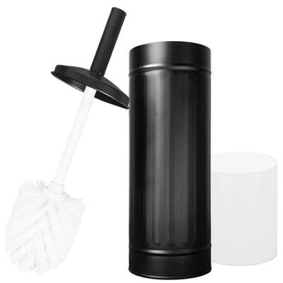 Matte Black Metal Toilet Brush with Holder