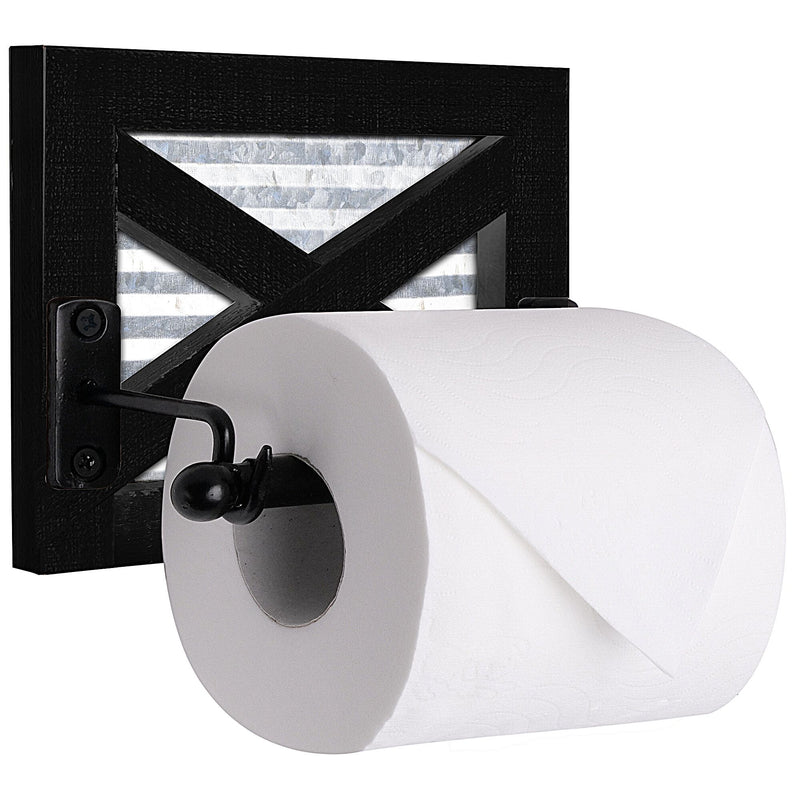 Black Galvanized Barn Door Toilet Paper Holder