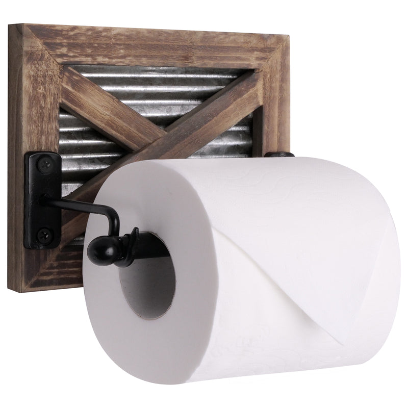 Galvanized Barn Door Toilet Paper Holder