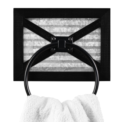 Black Barn Door Towel Ring