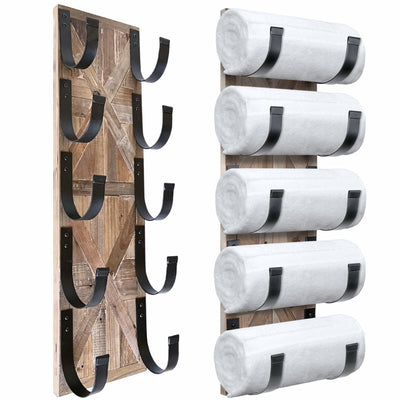 Wooden Barn Wood Vertical Towel Rack